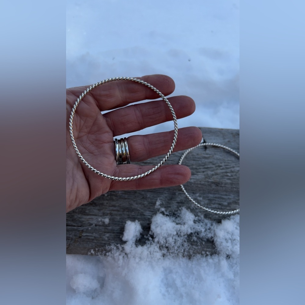 Handmade .925 sterling silver bangle bracelet